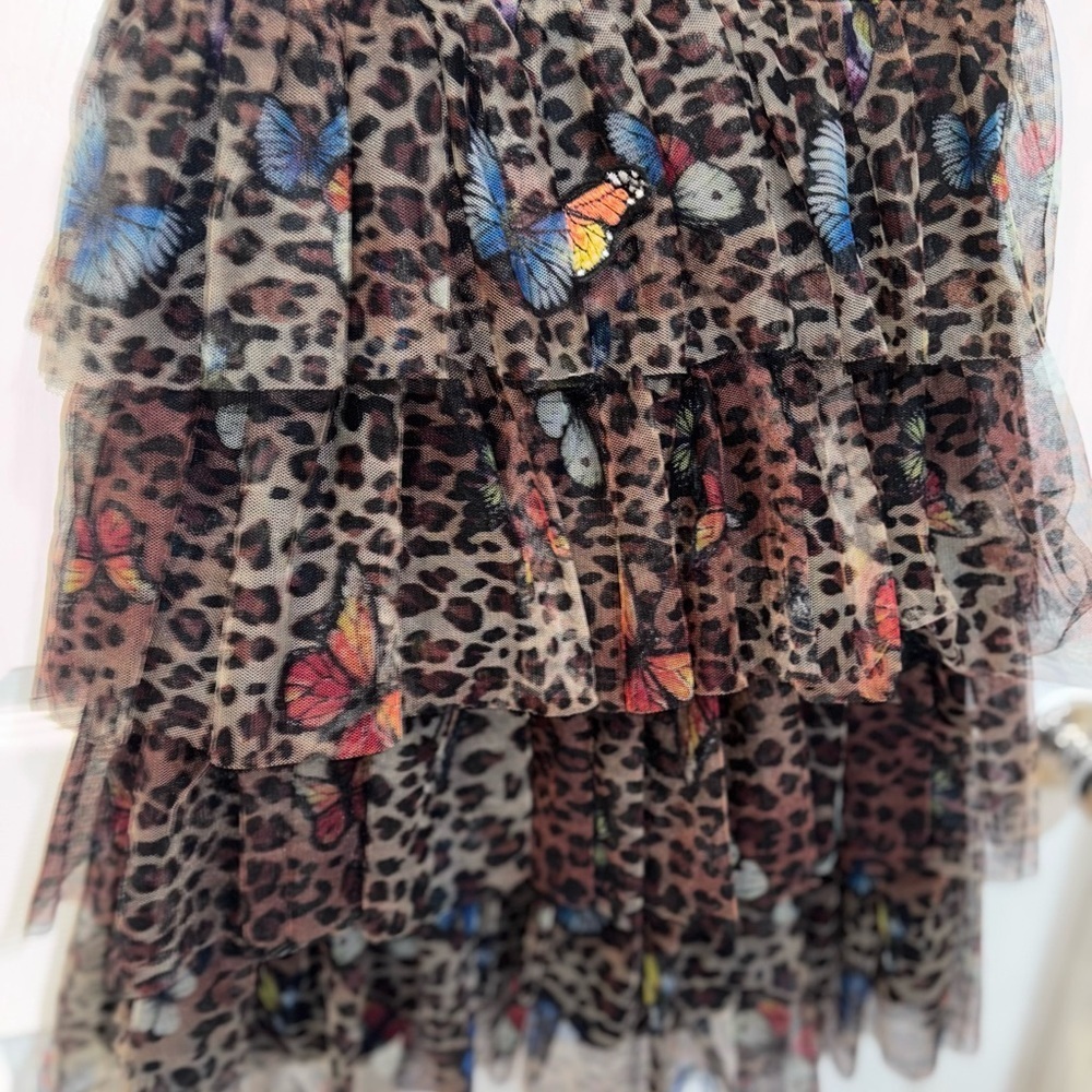 Hannah Banana animal print tiered ruffle dress wi SZ 16 - Picture 6 of 8